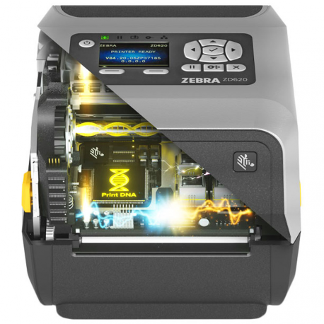 Zebra ZD620 - Label printer - thermal transfer - Roll (11.8 cm) - 300 dpi - up to 152 mm / sec - USB 2.0, LAN, serial, USB host, Bluetooth LE - cutter - grey - 8