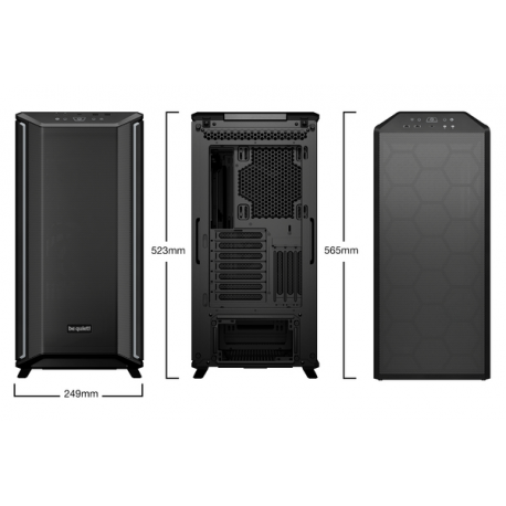 be quiet! Dark Base 701 - Midi-tower - extended ATX - windowed side panel (tempered glass) - no power supply (ATX  /  PS / 2) - black - USB / Audio - 3
