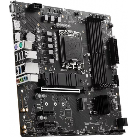 MSI PRO B760M-P - Motherboard - micro ATX - LGA1700 Socket - B760 Chipset - USB 3.2 Gen 1, USB-C 3.2 Gen2 - Gigabit LAN - onboard graphics (CPU required) - HD Audio (8-channel) - 3