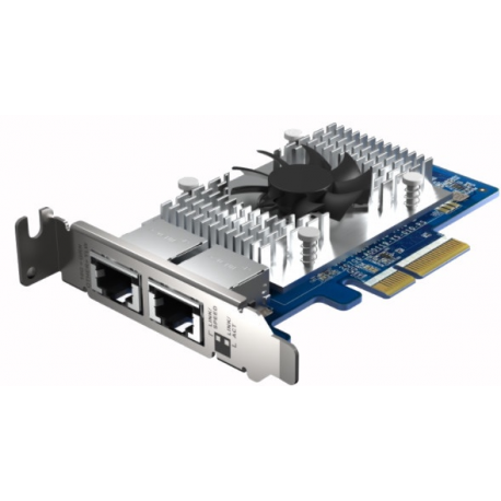 QNAP QXG-10G2T - Network adapter - PCIe 3.0 x4 low profile - 100M / 1G / 2.5G / 5G / 10 Gigabit Ethernet x 2 - for QNAP QGD-1600 - 1
