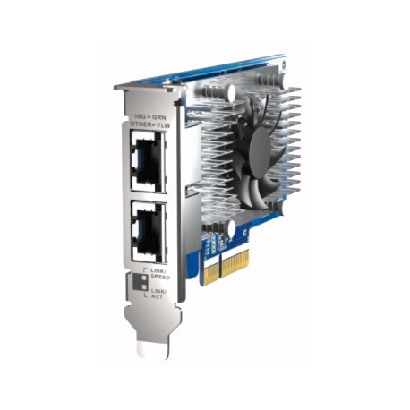 QNAP QXG-10G2T - Network adapter - PCIe 3.0 x4 low profile - 100M / 1G / 2.5G / 5G / 10 Gigabit Ethernet x 2 - for QNAP QGD-1600 - 2