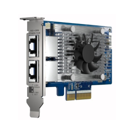 QNAP QXG-10G2T - Network adapter - PCIe 3.0 x4 low profile - 100M / 1G / 2.5G / 5G / 10 Gigabit Ethernet x 2 - for QNAP QGD-1600 - 4