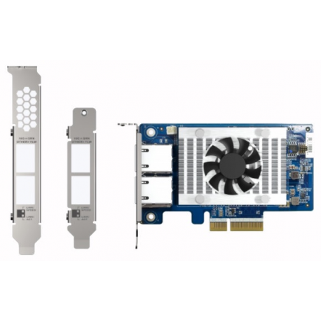QNAP QXG-10G2T - Network adapter - PCIe 3.0 x4 low profile - 100M / 1G / 2.5G / 5G / 10 Gigabit Ethernet x 2 - for QNAP QGD-1600 - 6