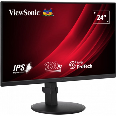 ViewSonic VG2408A - LED monitor - 24" (23.8" viewable) - 1920 x 1080 Full HD (1080p) @ 100 Hz - IPS - 250 cd / m² - 1300:1 - 5 ms - HDMI, VGA, DisplayPort - speakers - 1