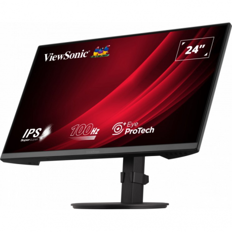 ViewSonic VG2408A - LED monitor - 24" (23.8" viewable) - 1920 x 1080 Full HD (1080p) @ 100 Hz - IPS - 250 cd / m² - 1300:1 - 5 ms - HDMI, VGA, DisplayPort - speakers - 2