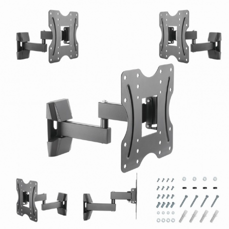 Gembird WM-42ST-01 - Mounting kit (full motion wall mount) - for TV - plastic, steel - black - screen size: 23"-42" - 9
