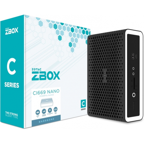ZOTAC ZBOX C Series CI669 - Barebone - mini PC - 1 x Core i7 1355U / 1.7 GHz - RAM 0 GB - Intel Iris Xe Graphics - GigE, 2.5 GigE, Bluetooth 5.2, Wi-Fi 6 - WLAN: 802.11a / b / g / n / ac / ax, Bluetooth 5.2 - 0