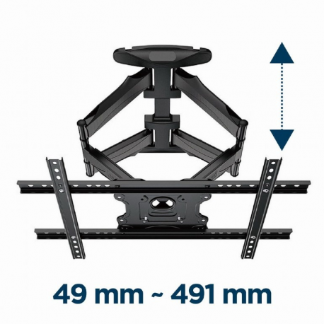 Gembird WM-75ST-01 - Mounting kit (wall mount) - for LCD TV - full motion - steel - screen size: 32"-75" - mounting interface: 600 x 400 mm - 3
