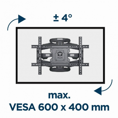 Gembird WM-75ST-01 - Mounting kit (wall mount) - for LCD TV - full motion - steel - screen size: 32"-75" - mounting interface: 600 x 400 mm - 4
