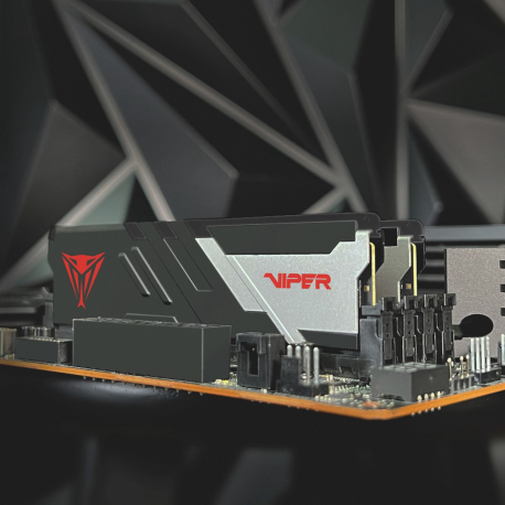Patriot Viper Venom DDR5 series - DDR5 - kit - 32 GB: 2 x 16 GB - DIMM 288-pin - 6400 MHz  /  PC5-51200 - CL32 - 1.4 V - unbuffered - on-die ECC - silver, red, matte black - 7