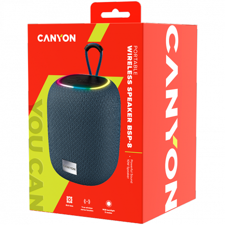 Canyon BSP-8 - Speaker - for portable use - wireless - Bluetooth - USB - 10 Watt - graphite - 7