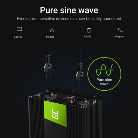 GREEN CELL Car Power Inverter 24V to 230V Mod Sine 1500W