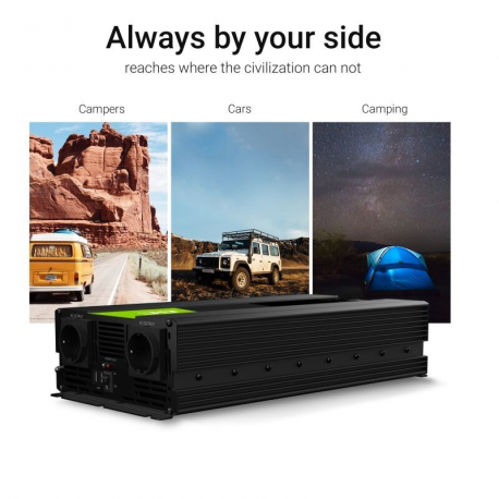 GREEN CELL Car Power Inverter 24V to 230V Mod Sine 1500W