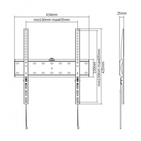 Gembird WM-55F-02 - Mounting kit - fixed - for flat panel - 40 kg - steel - fine texture black - screen size: 32"-55" - wall-mountable - 2