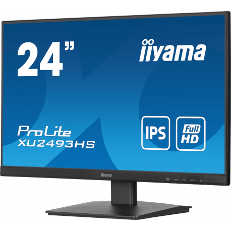 iiyama ProLite XU2493HS-B6 - LED monitor - 24" (23.8" viewable) - 1920 x 1080 Full HD (1080p) @ 100 Hz - IPS - 250 cd / m² - 1300:1 - 0.5 ms - HDMI, DisplayPort - speakers - black, matte - 2