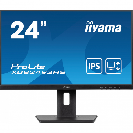 iiyama ProLite XUB2493HS-B6 - LED monitor - 24" (23.8" viewable) - 1920 x 1080 Full HD (1080p) @ 100 Hz - IPS - 250 cd / m² - 1300:1 - 0.5 ms - HDMI, DisplayPort - speakers - black, matte - 0
