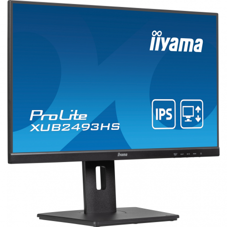 iiyama ProLite XUB2493HS-B6 - LED monitor - 24" (23.8" viewable) - 1920 x 1080 Full HD (1080p) @ 100 Hz - IPS - 250 cd / m² - 1300:1 - 0.5 ms - HDMI, DisplayPort - speakers - black, matte - 11