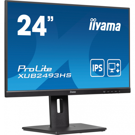 iiyama ProLite XUB2493HS-B6 - LED monitor - 24" (23.8" viewable) - 1920 x 1080 Full HD (1080p) @ 100 Hz - IPS - 250 cd / m² - 1300:1 - 0.5 ms - HDMI, DisplayPort - speakers - black, matte - 14