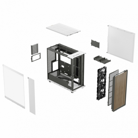 Fractal Design North XL - Tower - extended ATX - windowed side panel (tempered glass) - no power supply (ATX) - chalk white - USB / Audio / Mic - 24