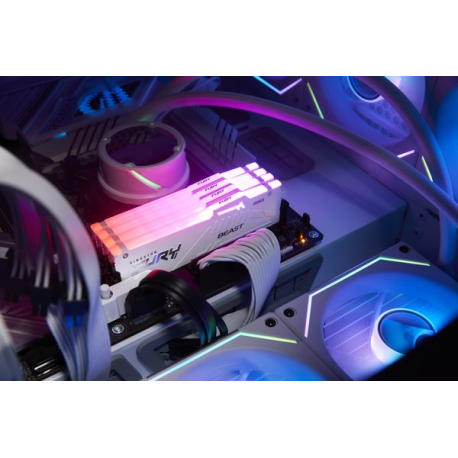 Kingston FURY Beast RGB - DDR5 - kit - 32 GB: 2 x 16 GB - DIMM 288-pin - 6000 MHz  /  PC5-48000 - CL30 - 1.4 V - unbuffered - on-die ECC - white - 8