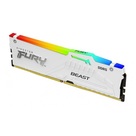 Kingston FURY Beast RGB - DDR5 - kit - 32 GB: 2 x 16 GB - DIMM 288-pin - 6000 MHz  /  PC5-48000 - CL30 - 1.4 V - unbuffered - on-die ECC - white - 9