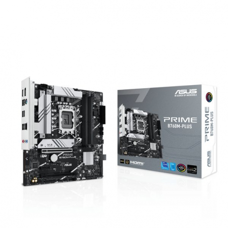 ASUS PRIME B760M-PLUS - Motherboard - micro ATX - LGA1700 Socket - B760 Chipset - USB 3.2 Gen 1, USB 3.2 Gen 2, USB-C 3.2 Gen 1 - 2.5 Gigabit LAN - onboard graphics (CPU required) - HD Audio (8-channel) - 1