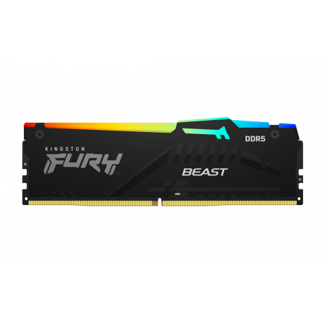 Kingston FURY Beast RGB - DDR5 - module - 32 GB - DIMM 288-pin - 6000 MHz  /  PC5-48000 - CL30 - 1.4 V - unbuffered - on-die ECC - black - 2