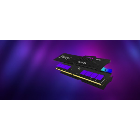 Kingston FURY Beast RGB - DDR5 - module - 32 GB - DIMM 288-pin - 6000 MHz  /  PC5-48000 - CL30 - 1.4 V - unbuffered - on-die ECC - black - 14