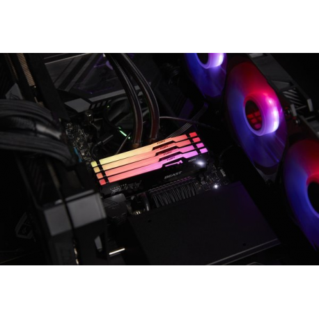 Kingston FURY Beast RGB - DDR5 - kit - 16 GB: 2 x 8 GB - DIMM 288-pin - 6000 MHz  /  PC5-48000 - CL30 - 1.4 V - unbuffered - on-die ECC - black - 13