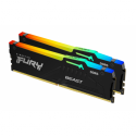 Kingston FURY Beast RGB - DDR5 - kit - 32 GB: 2 x 16 GB - DIMM 288-pin - 6000 MHz  /  PC5-48000 - CL30 - 1.4 V - unbuffered - on-die ECC - black