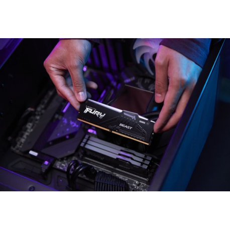 Kingston FURY Beast RGB - DDR5 - kit - 32 GB: 2 x 16 GB - DIMM 288-pin - 6000 MHz  /  PC5-48000 - CL30 - 1.4 V - unbuffered - on-die ECC - black - 10