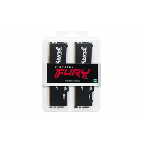Kingston FURY Beast RGB - DDR5 - kit - 32 GB: 2 x 16 GB - DIMM 288-pin - 6000 MHz  /  PC5-48000 - CL30 - 1.4 V - unbuffered - on-die ECC - black - 20