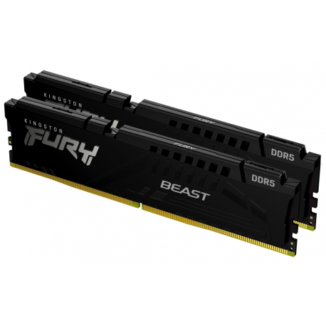 Kingston FURY Beast - DDR5 - kit - 32 GB: 2 x 16 GB - DIMM 288-pin - 6000 MHz  /  PC5-48000 - CL30 - 1.4 V - unbuffered - on-die ECC - black - 5