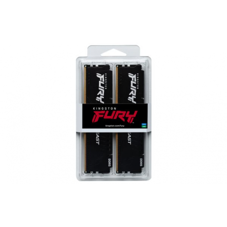 Kingston FURY Beast - DDR5 - kit - 32 GB: 2 x 16 GB - DIMM 288-pin - 6000 MHz  /  PC5-48000 - CL30 - 1.4 V - unbuffered - on-die ECC - black - 19