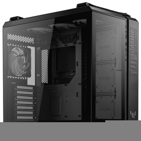 ASUS TUF Gaming GT502 Plus - Mid tower - ATX - windowed side panel (tempered glass) - no power supply - black - USB / Audio - 3