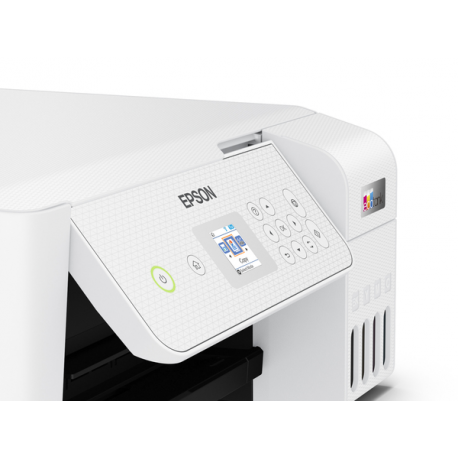 Epson EcoTank ET-2876 - Multifunction printer - colour - ink-jet - ITS - A4 (media) - up to 10 ppm (printing) - 100 sheets - USB, Wi-Fi - white - 11