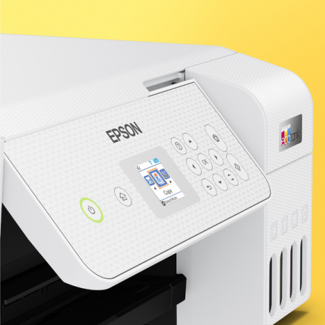 Epson EcoTank ET-2876 - Multifunction printer - colour - ink-jet - ITS - A4 (media) - up to 10 ppm (printing) - 100 sheets - USB, Wi-Fi - white - 13