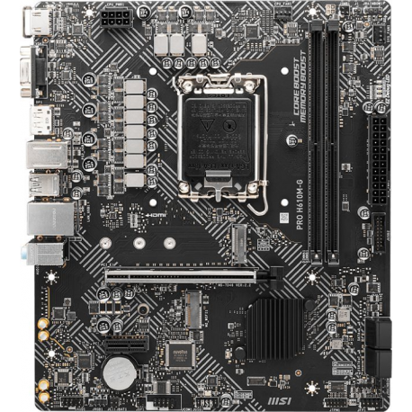 MSI PRO H610M-G - Motherboard - micro ATX - LGA1700 Socket - H610 Chipset - USB 3.2 Gen 1 - Gigabit LAN - onboard graphics (CPU required) - HD Audio (8-channel) - 7