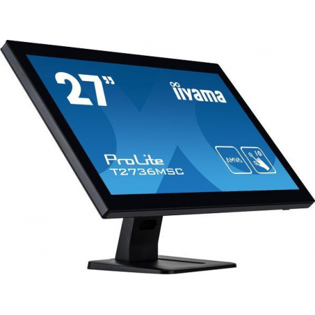 iiyama ProLite T2752MSC-B1 - LED monitor - 27" - touchscreen - 1920 x 1080 Full HD (1080p) @ 60 Hz - IPS - 400 cd / m² - 1000:1 - 5 ms - HDMI, DisplayPort - speakers - black, matte - 1