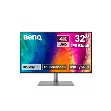 BenQ DesignVue PD3225U - PD Series - LED monitor - 31.5" - 3840 x 2160 4K UHD (2160p) @ 60 Hz - IPS - 400 cd / m² - 2000:1 - DisplayHDR 400 - 5 ms - 2xThunderbolt, 2xHDMI, DisplayPort - speakers - 0