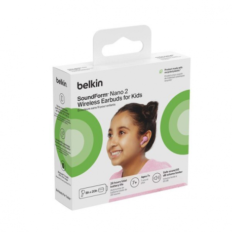 Belkin SoundForm Nano 2 for Kids - True wireless earphones with mic - in-ear - Bluetooth - pink - 4