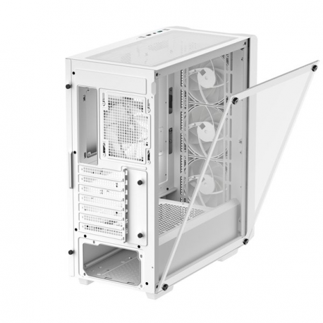 DeepCool CC560 WH V2 - Mid tower - ATX - windowed side panel (tempered glass) - no power supply (ATX / PS / 2) - white - USB / Audio - 3