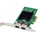 MicroConnect - Network adapter - PCIe 2.0 x4 - Gigabit Ethernet x 2 - silver, green