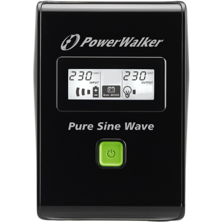 PowerWalker VI 600 SW - UPS - AC 220 / 230 / 240 V - 360 Watt - 600 VA - 7 Ah - USB - output connectors: 3 - black - 2