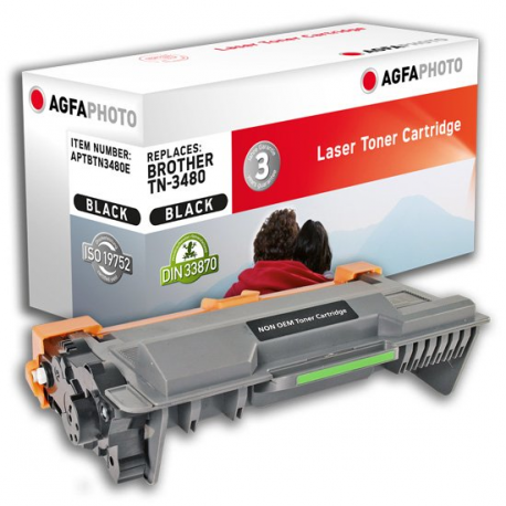AgfaPhoto - Black - compatible - toner cartridge (alternative for: Brother TN3480) - for Brother HL-L5000, L5100, L5200, L6200, L6300, L6450, MFC-L5700, L6800, L6900, L6950, L6970 - 0