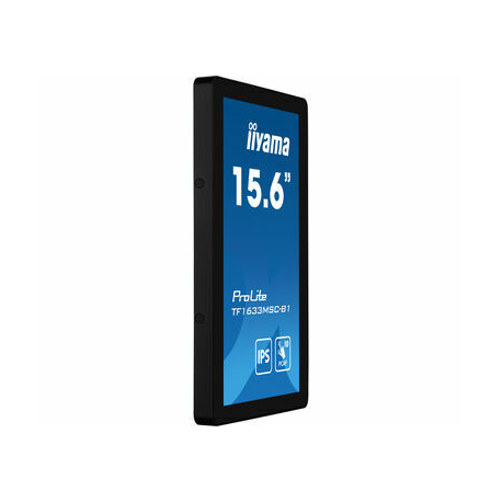 iiyama ProLite TF1633MSC-B1 - LED monitor - 15.6" - open frame - touchscreen - 1920 x 1080 Full HD (1080p) @ 60 Hz - IPS - 450 cd / m² - 1000:1 - 5 ms - HDMI, DisplayPort - speakers - black, matte finish - 2