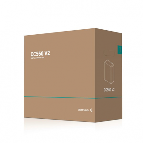 DeepCool CC560 V2 - Mid tower - ATX - windowed side panel (tempered glass) - no power supply (ATX / PS / 2) - black - USB / Audio - 3