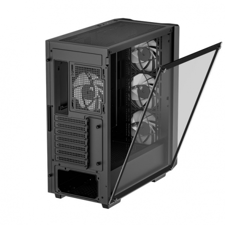 DeepCool CC560 V2 - Mid tower - ATX - windowed side panel (tempered glass) - no power supply (ATX / PS / 2) - black - USB / Audio - 8