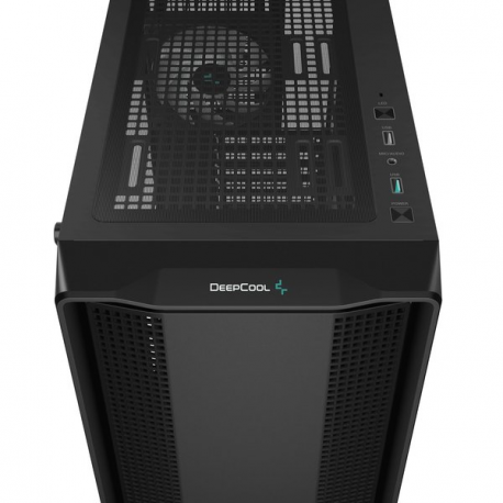 DeepCool CC560 V2 - Mid tower - ATX - windowed side panel (tempered glass) - no power supply (ATX / PS / 2) - black - USB / Audio - 10