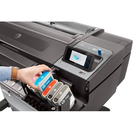 HP DesignJet Z6dr PostScript with V-Trimmer - 44" large-format printer - colour - ink-jet - Roll (111.8 cm) - 2400 x 1200 dpi - up to 1.1 min / page (mono)  /  up to 1.1 min / page (colour) - Gigabit LAN, USB host - cutter - 21